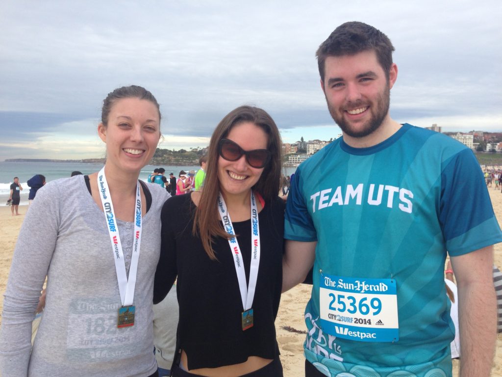 Sarah Reeves and friends finishing City to Surf